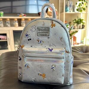 Collectible Disney 100 Loungefly Silver Character Backpack